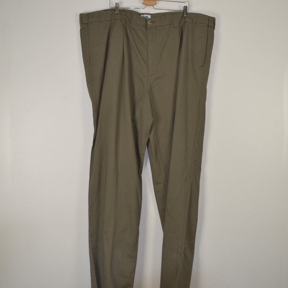 Harbor Bay Mens 52 Pleated Waist Relaxer Cotton Loose Fit 4 Pocket Casual Pants